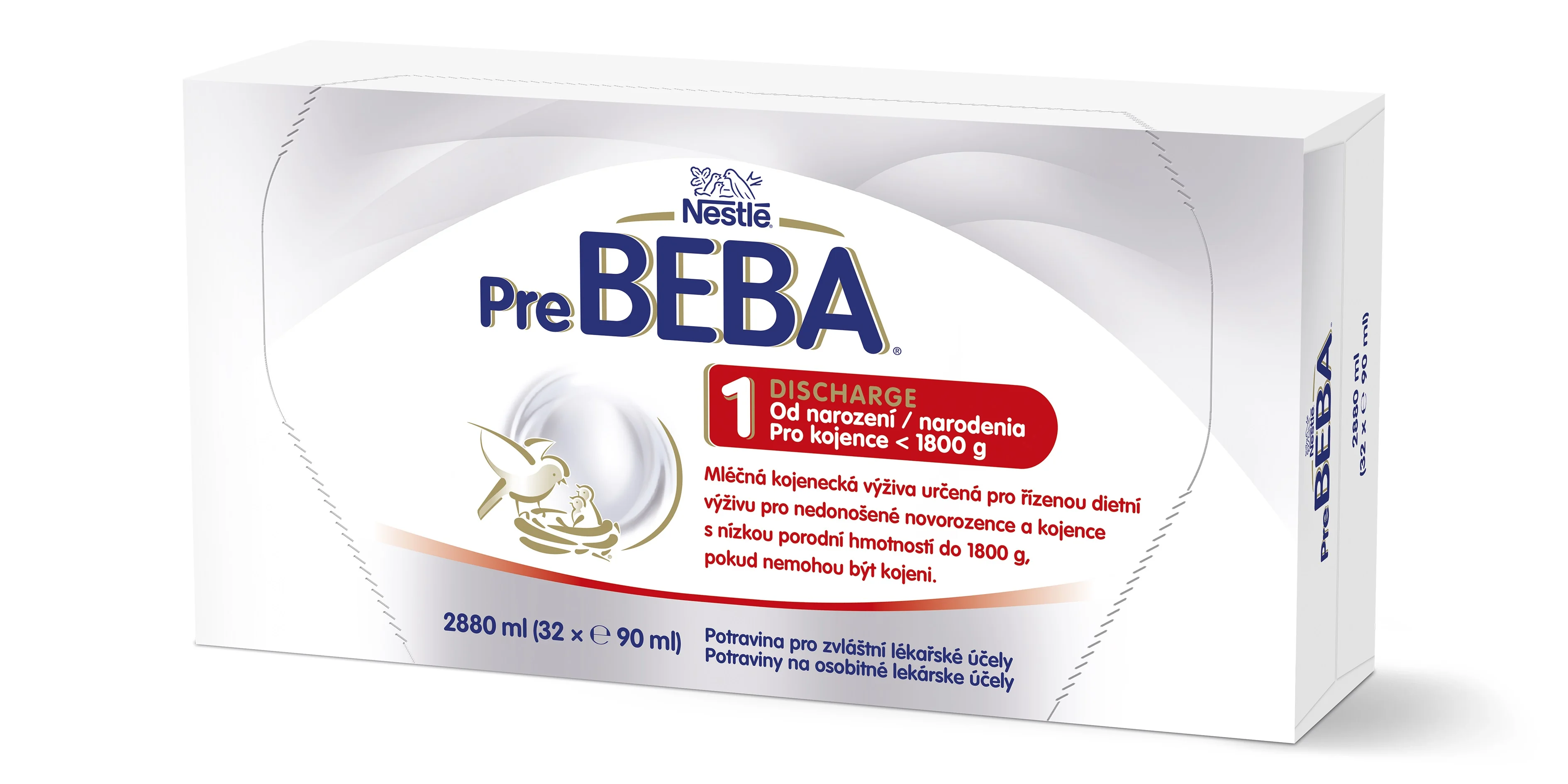 PreBEBA 1 DISCHARGE 32×90 ml, mliečna dojčenská výživa (pre novorodencov do 1800 g)