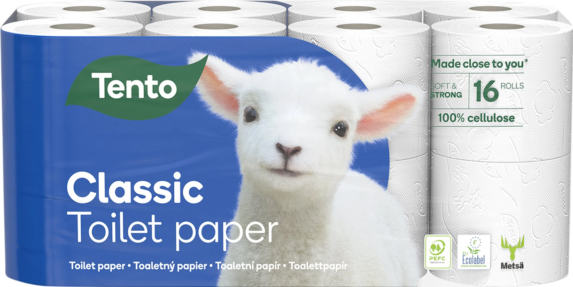 Tento Toaletny Papier Classic 3vr 1×16 ks, toaletný papier 3 vrstvový