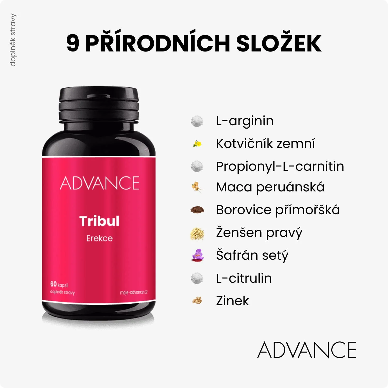 ADVANCE Tribul 60 kapsúl - erekcia 1×60 cps, výživový doplnok