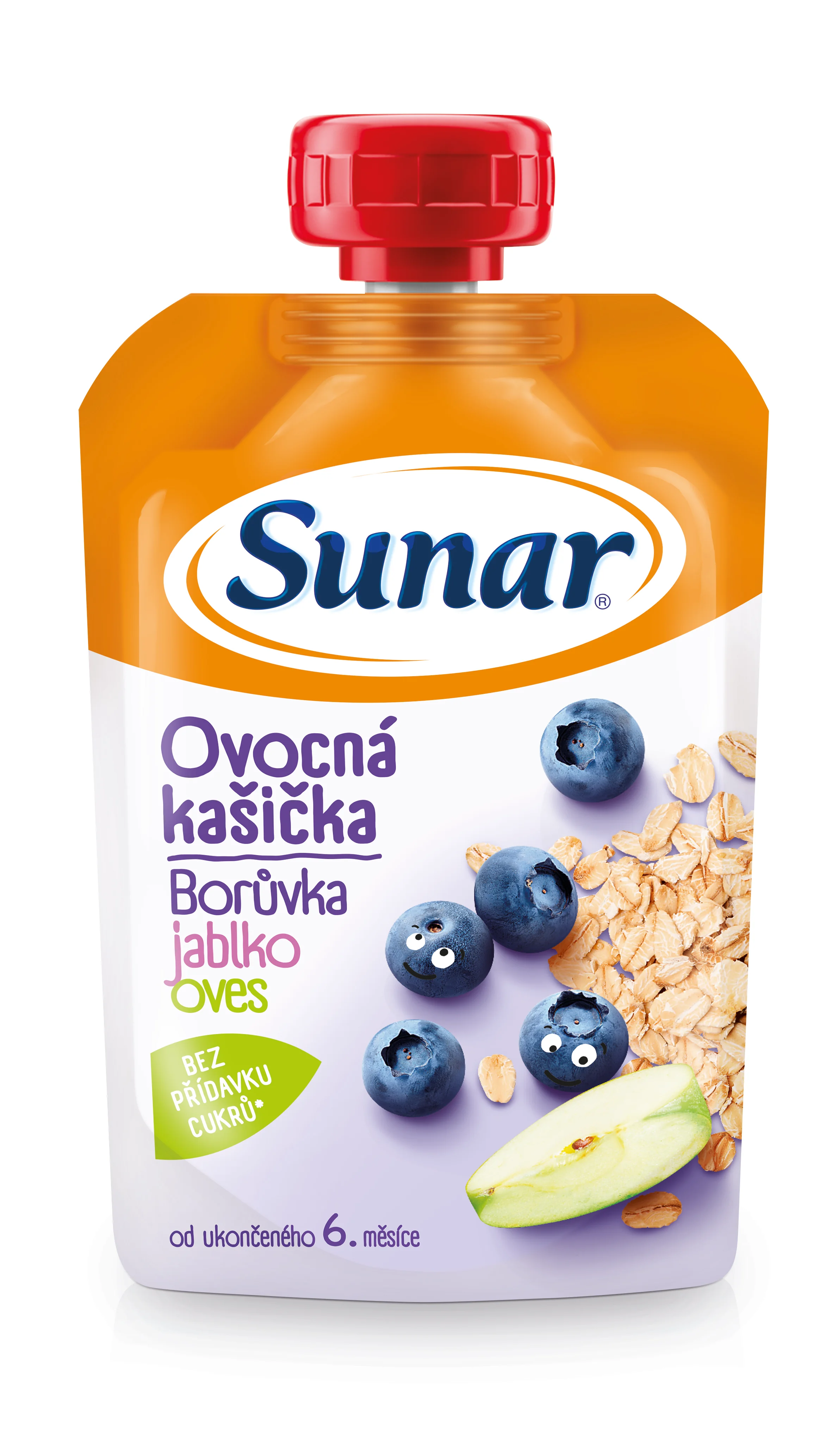 Sunar Ovocná kašička čučoriedka, jablko, ovos 1×120 g, ovocná kašička