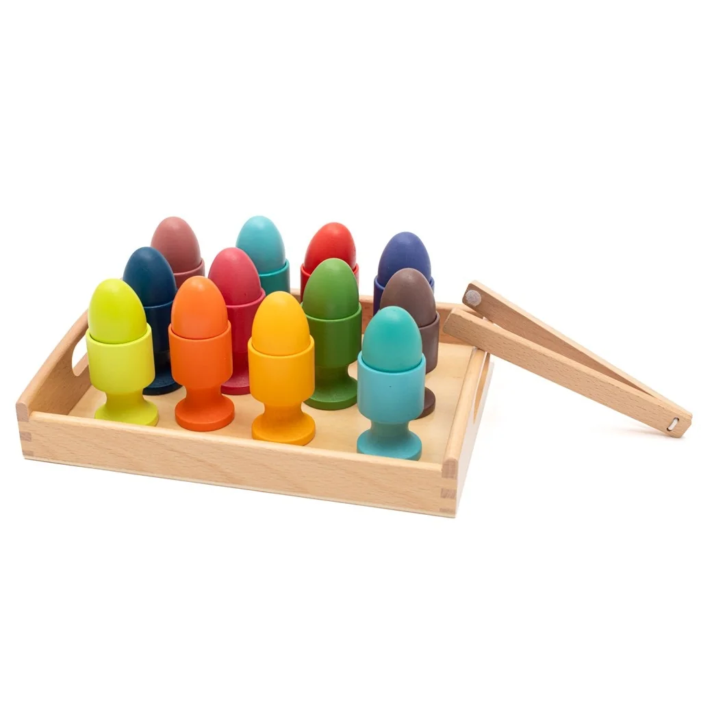 Drevená vkladačka vajíčka Montessori Baby Mix , 20C57341
