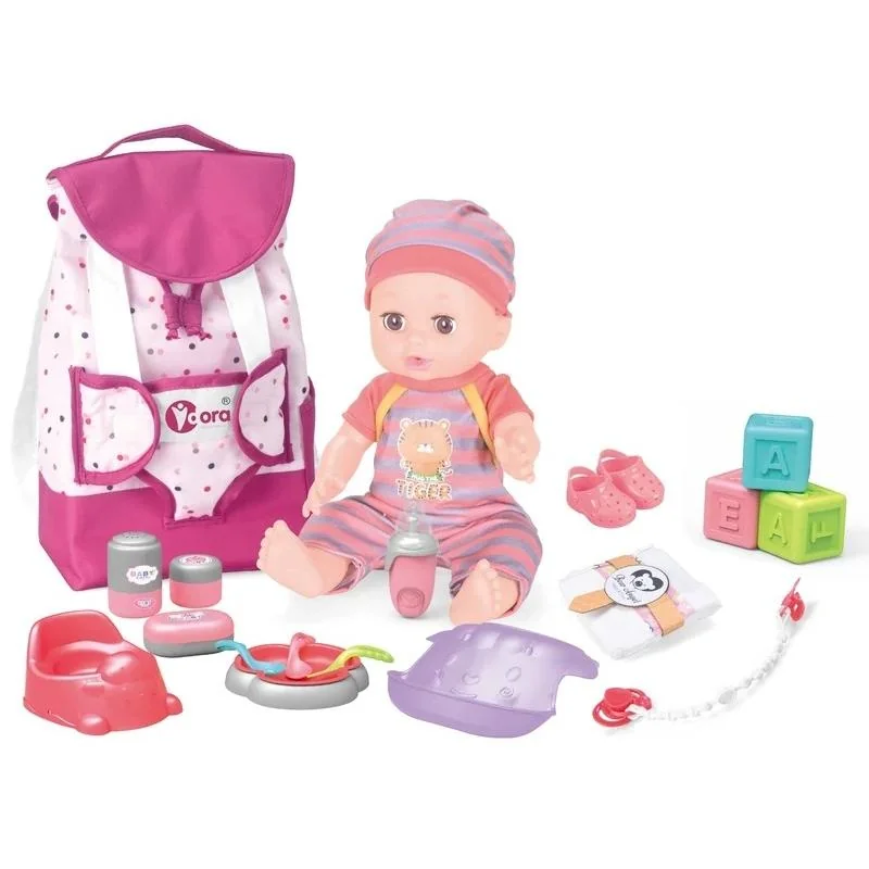 Bábätko cikajúce 30 cm + batoh 33,5 cm