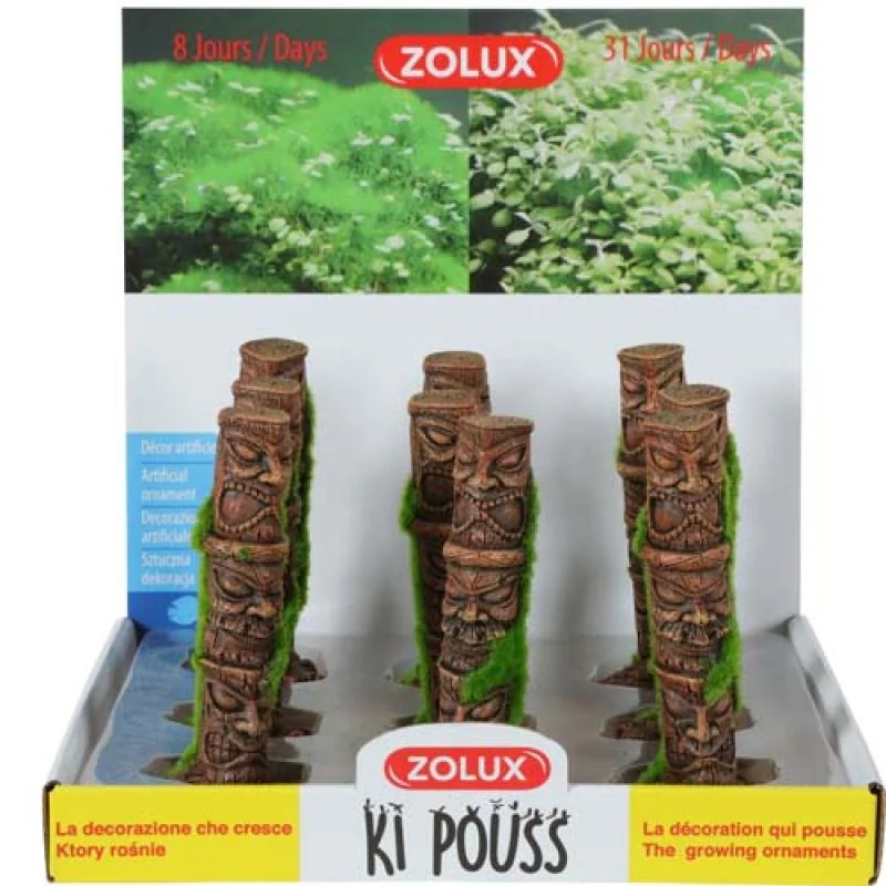 ZOLUX Dekorácia do akvária TOTEM 1 so živými semienkami machu 5,2 x 4,6 x 13,1cm