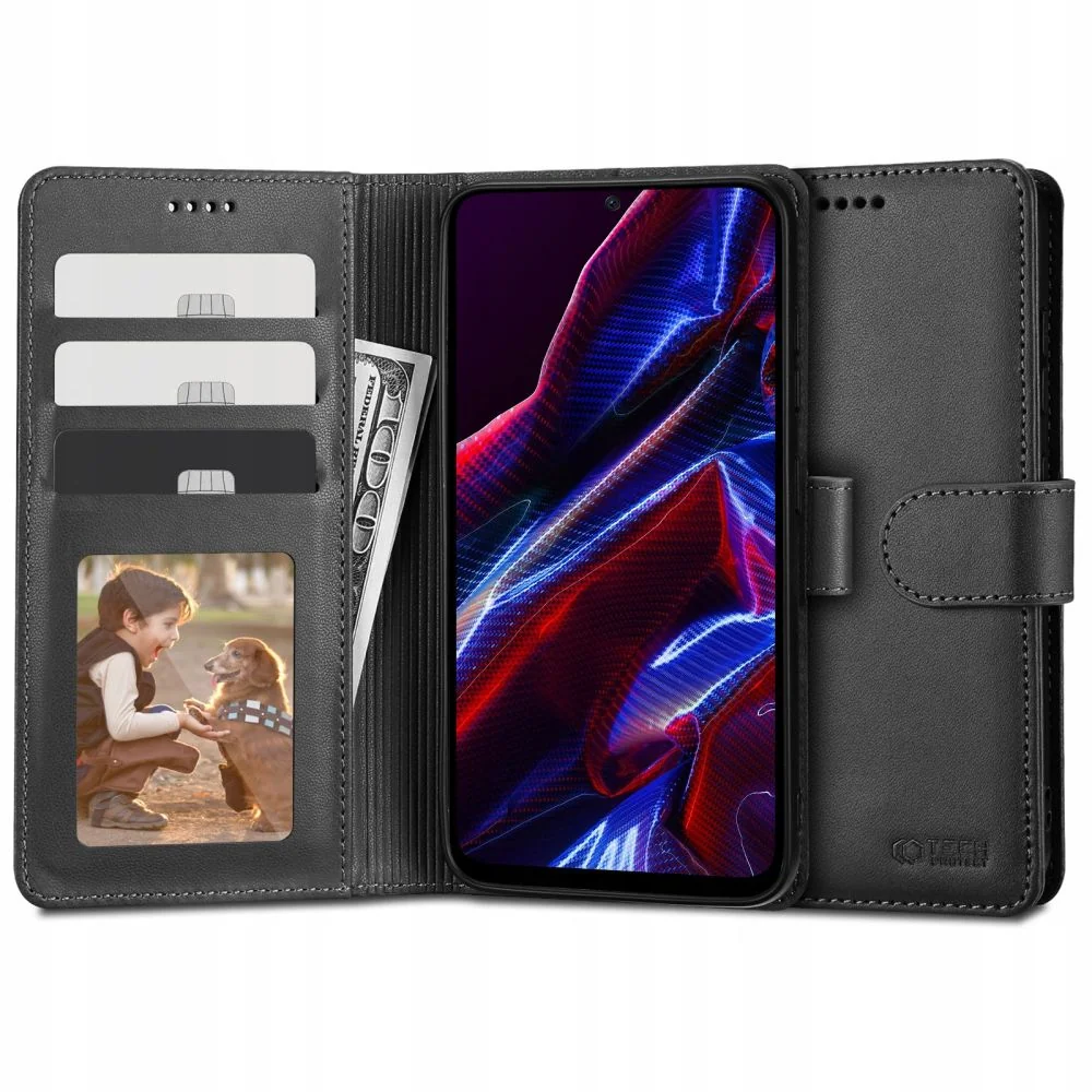 Tech-Protect Wallet knižkové puzdro na Xiaomi Redmi Note 12 / Poco X55G čierne