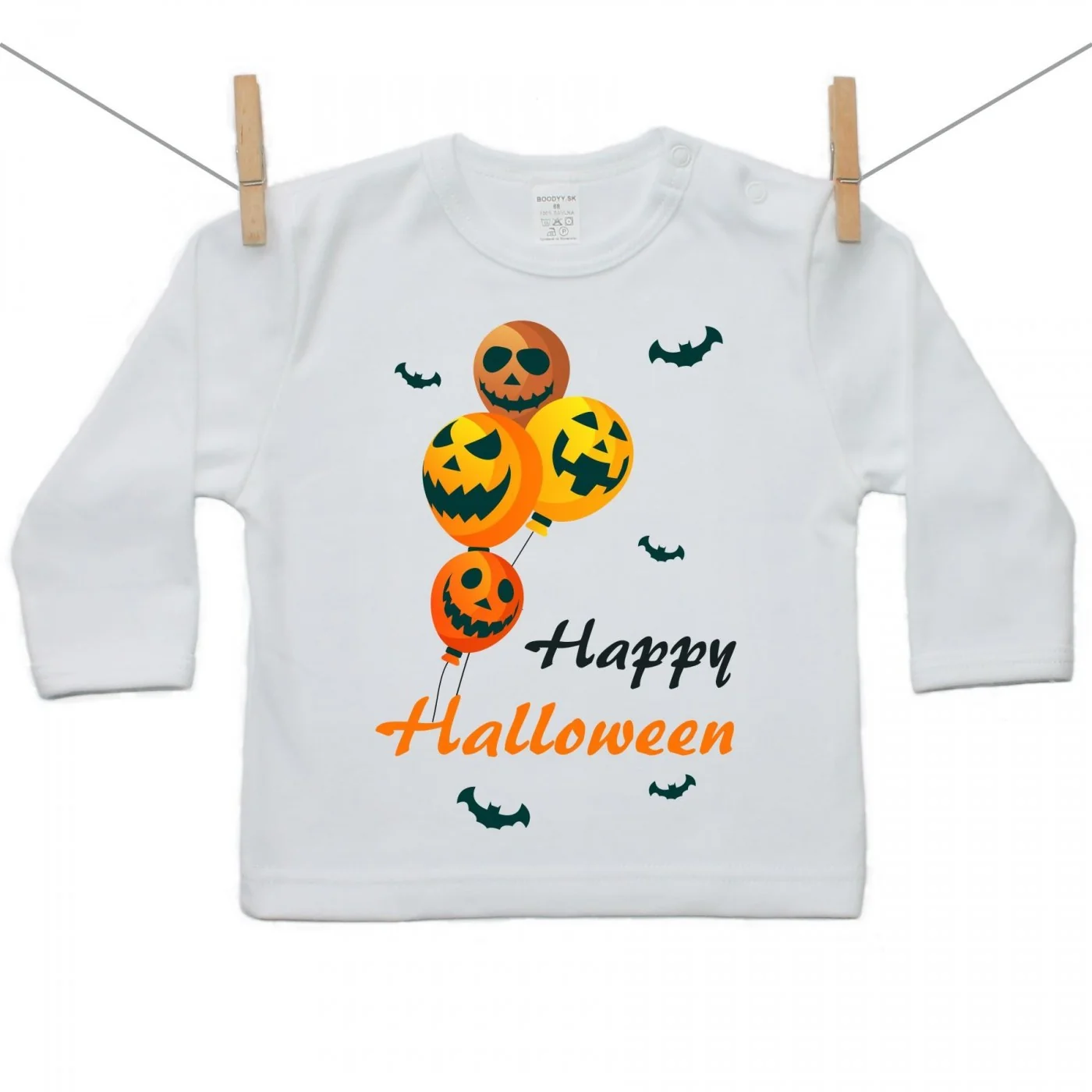 Boodyy Tričko s dlhým rukávom Happy Halloween Veľkosť: 128