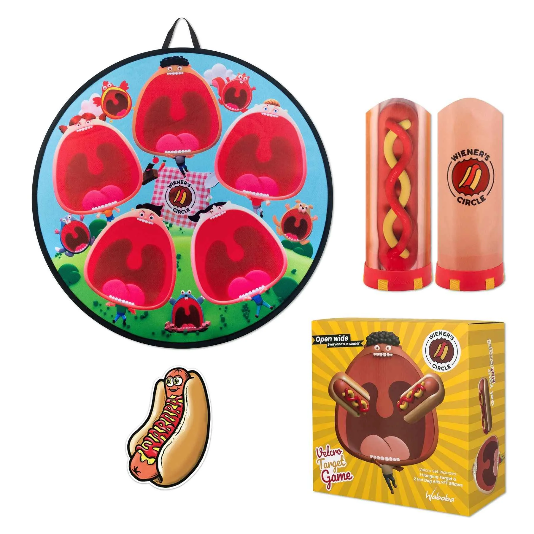 Waboba Klzák hot-dog Wiener´s Circle Game s terčom 1×1 set, sada klzákov s terčom