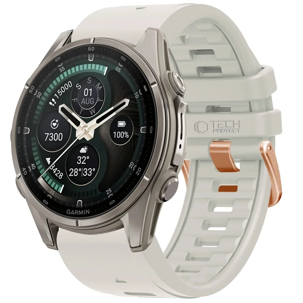 Tech-Protect Silicone remienok Garmin QuickFit 20mm, fog grey