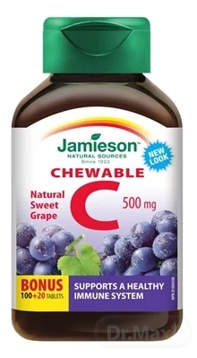 JAMIESON VITAMÍN C 500 mg hrozno 1×120 tbl, VITAMÍN C, hrozno