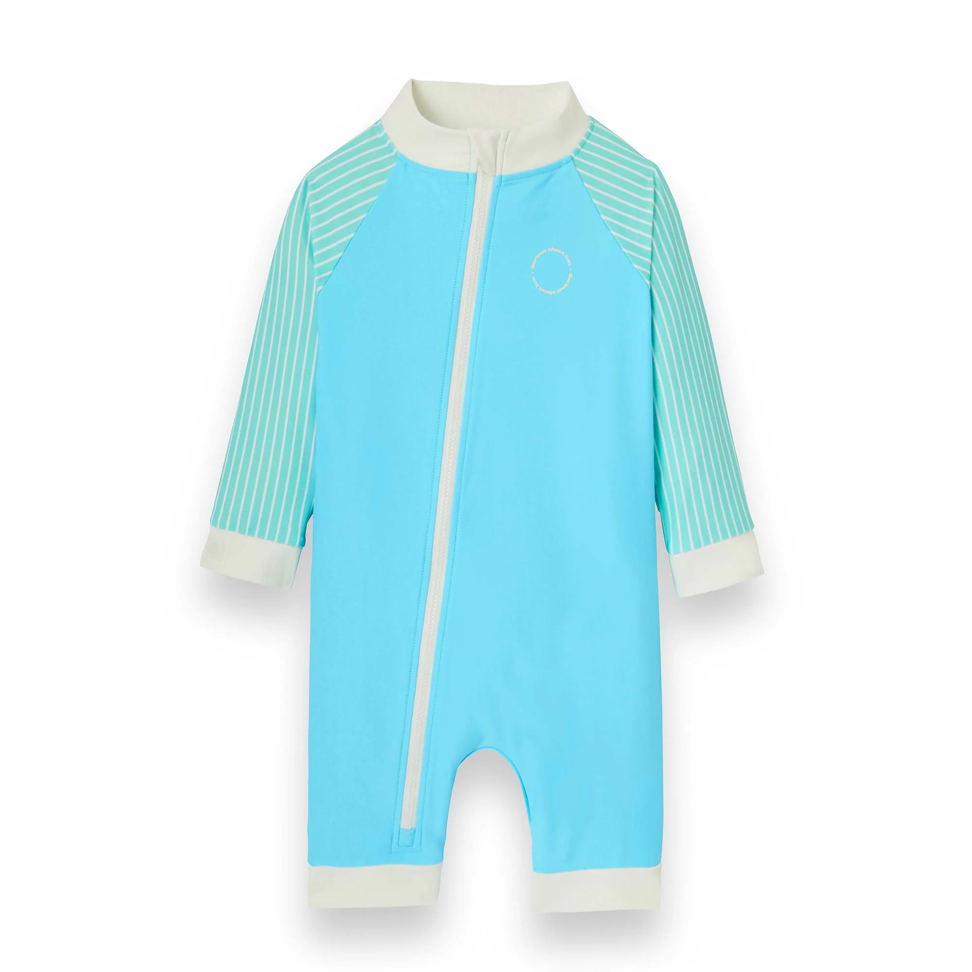 KiETLA ICONIK plavkový overal s UV ochranou - Blue Stripes 2-4 roky