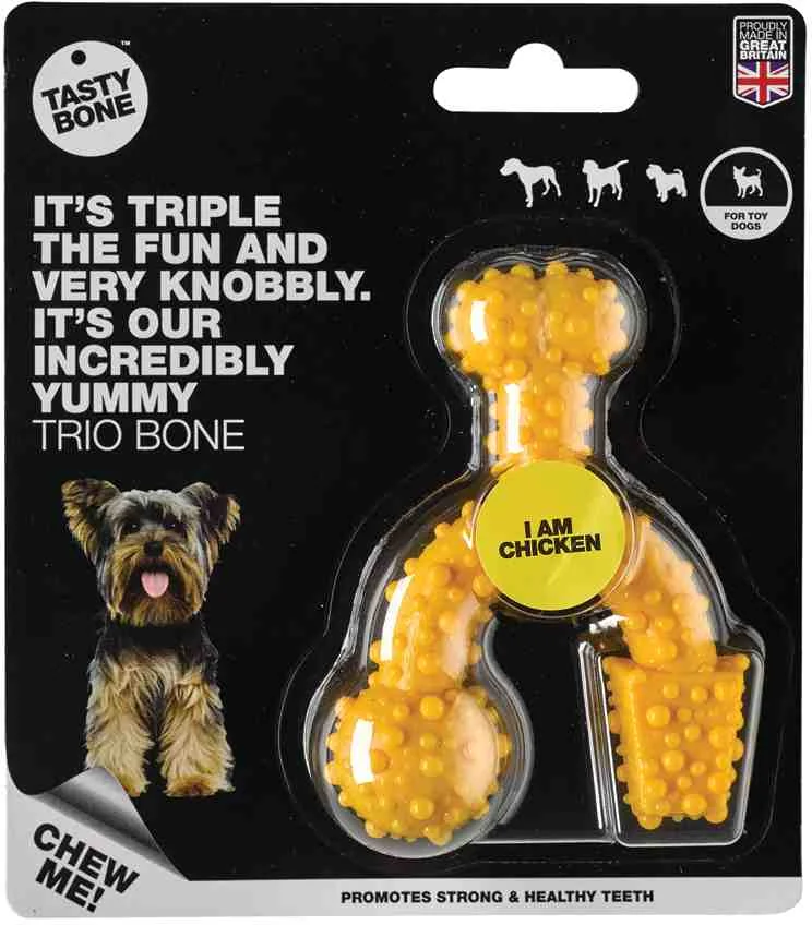 TASTY BONE Kostička nylonová trio pre extra malých psov - Kuracie mäso 1×1 ks, kostička pre psy