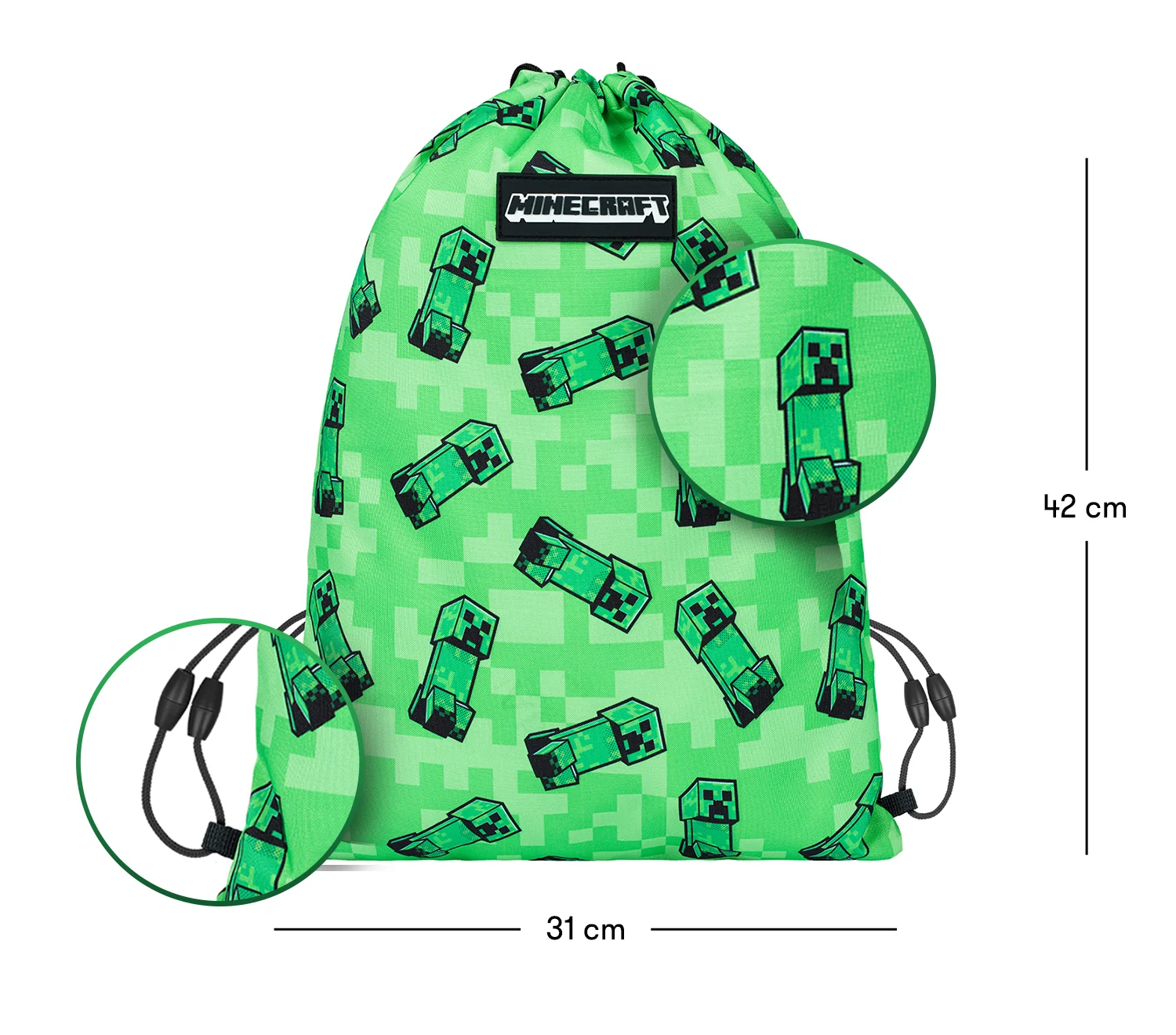 Baagl Minecraft Creeper Set 2 peračník a vrecko na obuv 3-dielna súprava