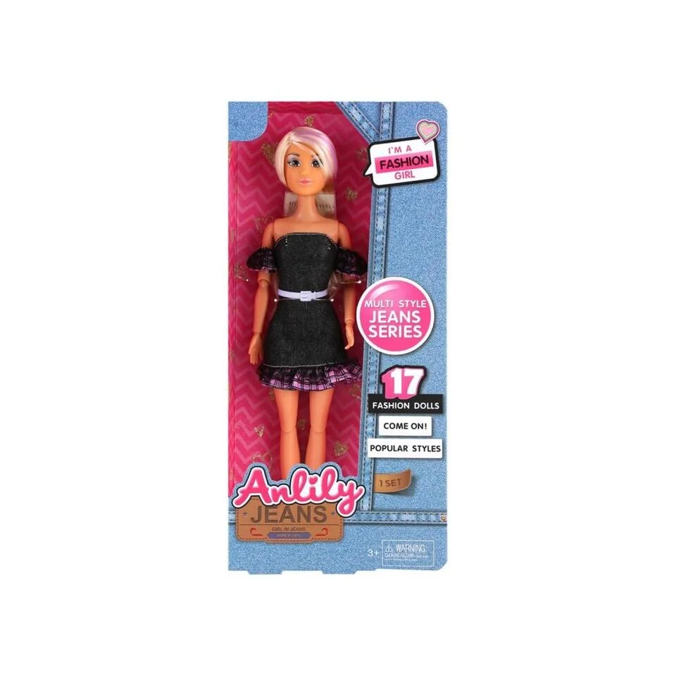 Bábika v čierných šatách 30cm