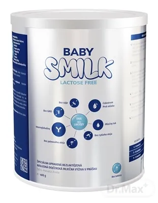 BABYSMILK LACTOSE FREE následná dojčenská mliečna výživa v prášku, s Colostrom (od 6 mesiacov) 1x400 g