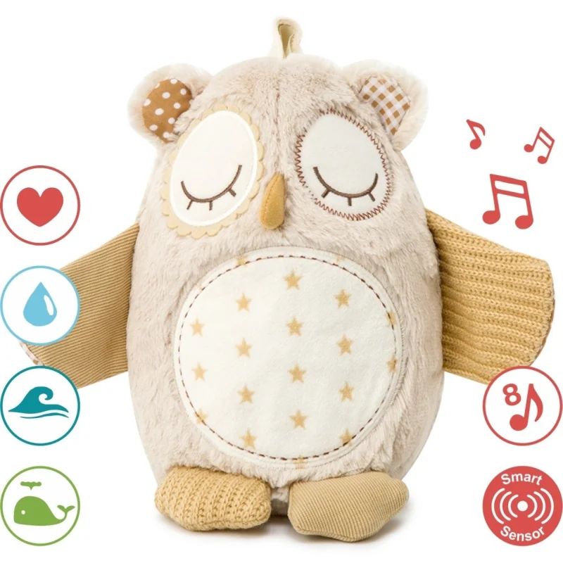 CLOUD B Nighty Night Owl Smart Sensor uspávacia plyšová sova, 0m+