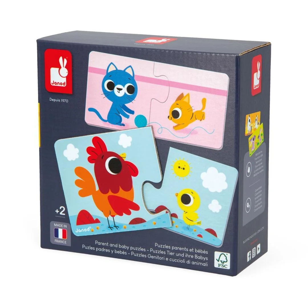 Janod Duonimo Puzzle Nájdi mláďatká zvieratká 24 ks