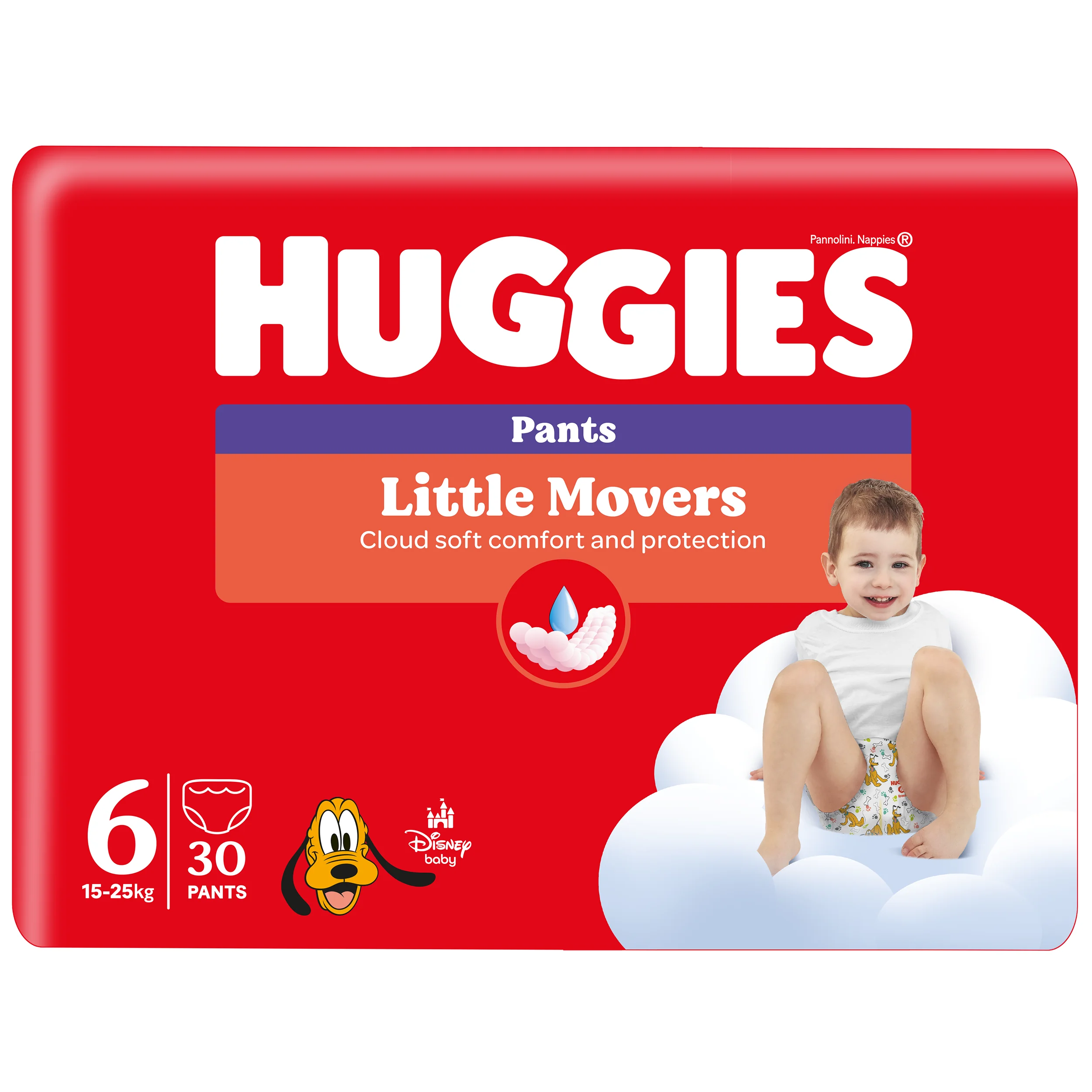 HUGGIES pants Little Movers 6 1×30 ks, jednorázové plienkové nohavičky
