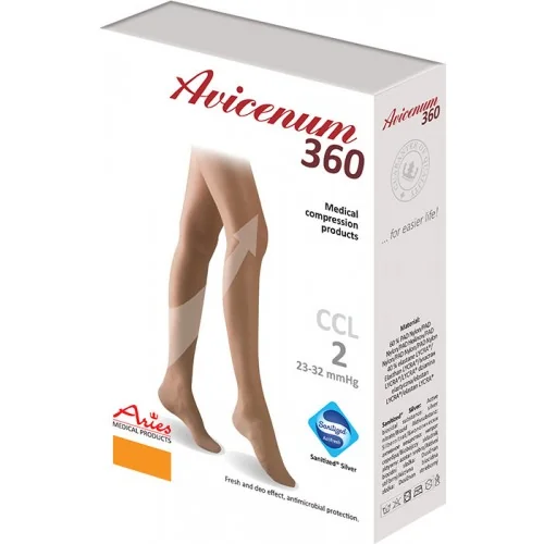 Kompresné stehenné pančuchy lem Avicenum 360, L, dlhé, so špičkou