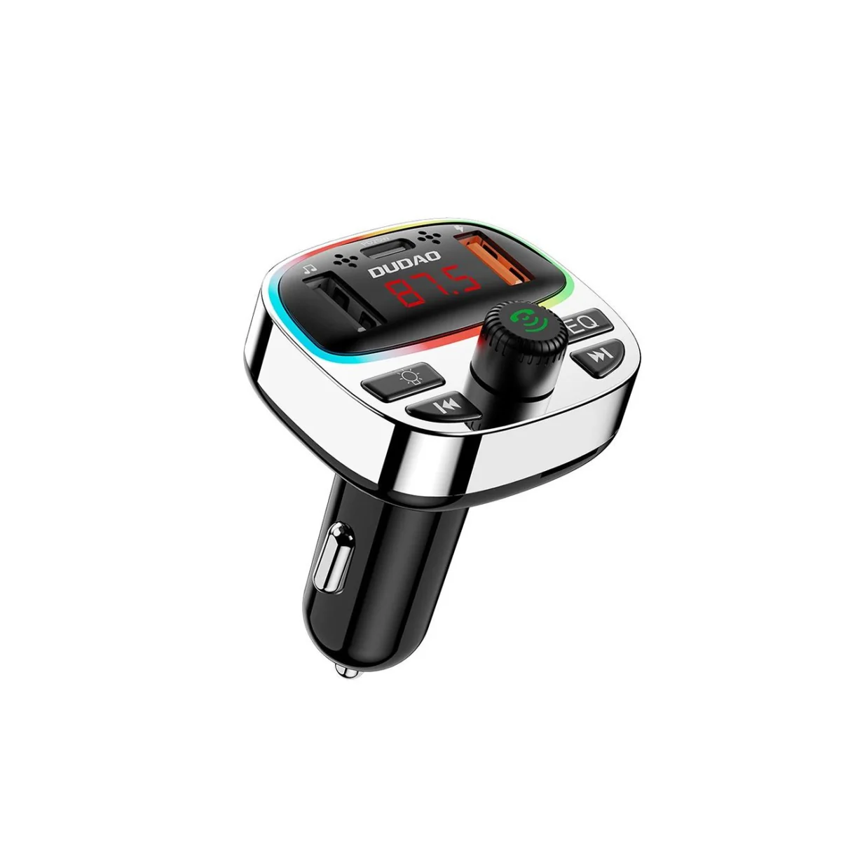 Dudao R2PRO Plus Bluetooth Transmitter autonabíjačka, čierna/strieborná á