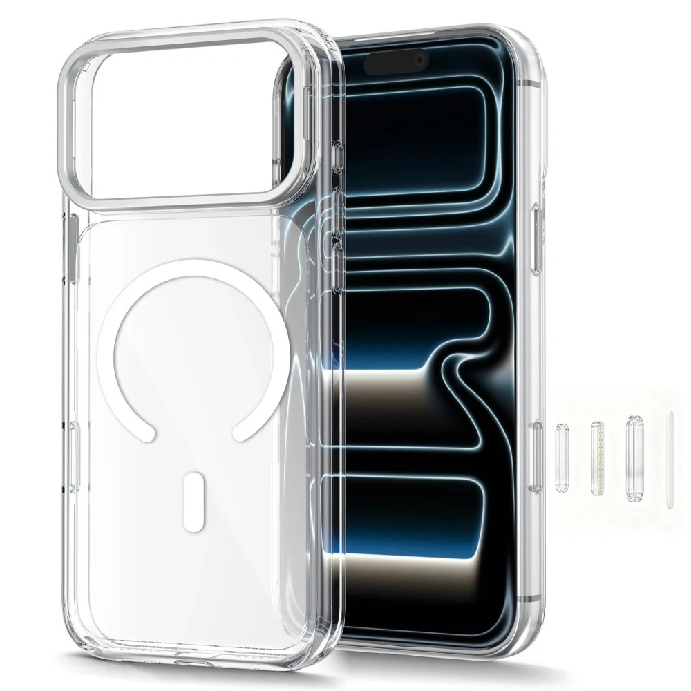 Tech-Protect MagStand MagSafe CC kryt na iPhone 17 Pro / 18 Pro, priesvitný