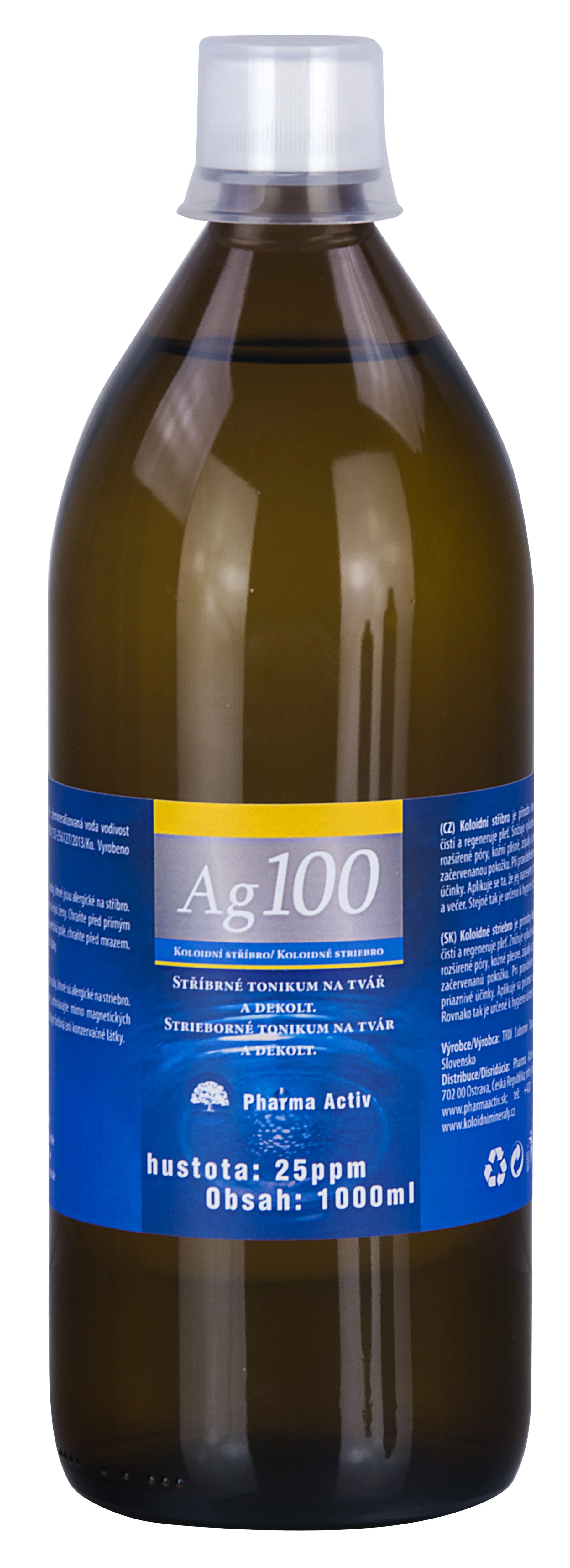 Koloidné striebro Ag100 25ppm 1000 ml