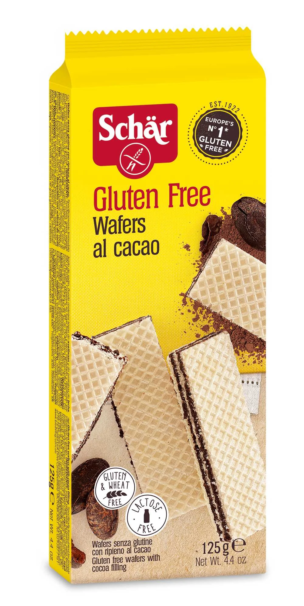 BEZLEP.SUSIEN.WAFERS KAKAOVE SCHAR 1×125g, bezlepkové sušienky