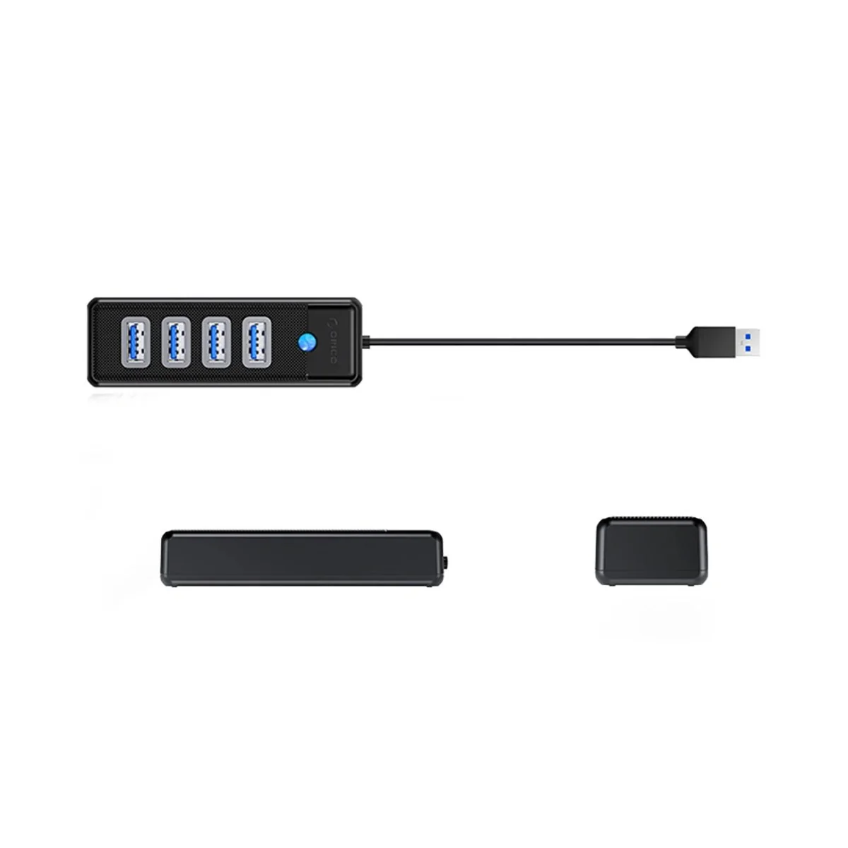 Orico PW4U-U3 HUB adaptér USB - 4x USB 3.0, čierny
