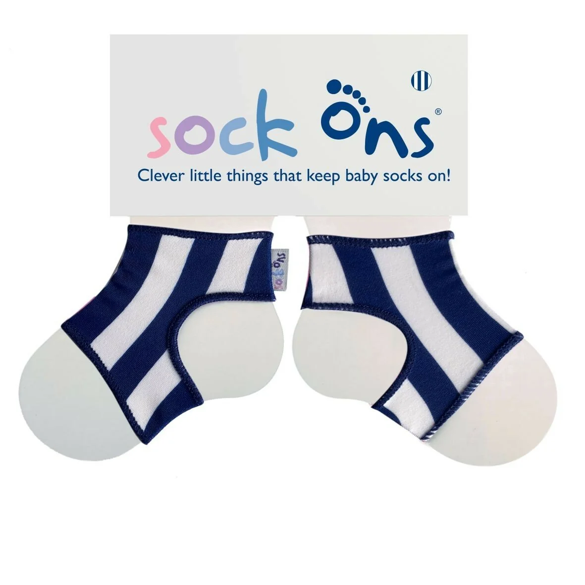 Sock Ons návleky na detské ponožky Navy Stripes 0–6 mesiacov