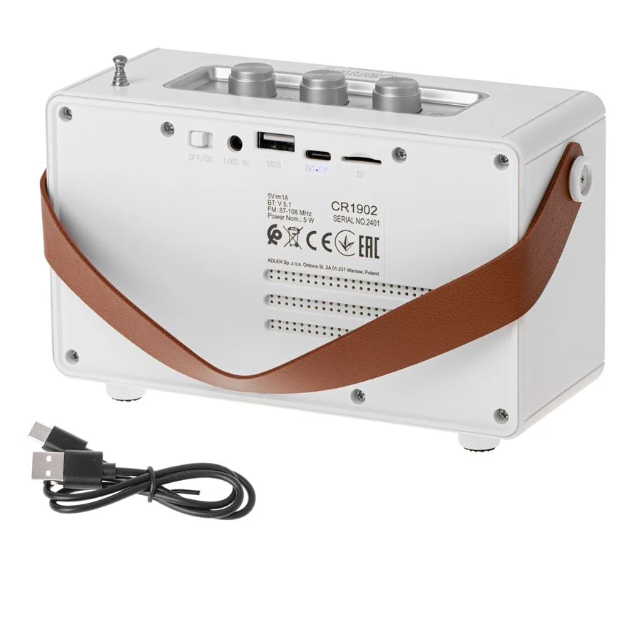 Rádio s Bluetooth Camry CR 1902 biele