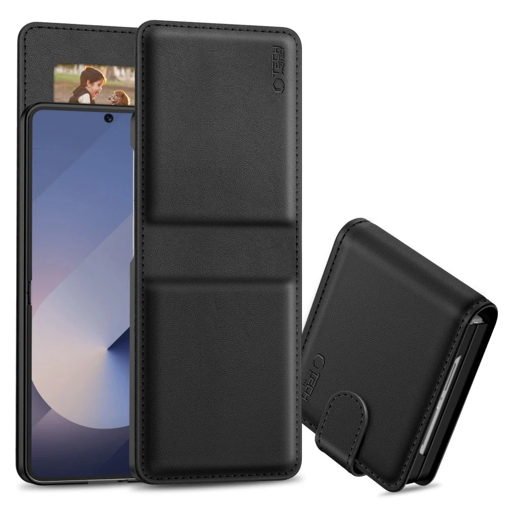 Tech-Protect Wallet knižkové puzdro Samsung Galaxy Z Flip 7, čierne