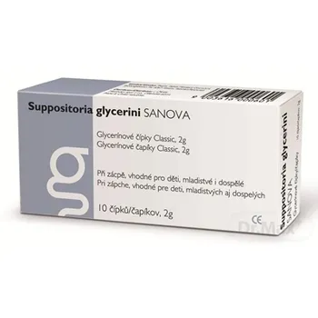 SUPPOSITORIA GLYCERINI SANOVA Classic 2g 1×10 ks, glycerínové čapíky