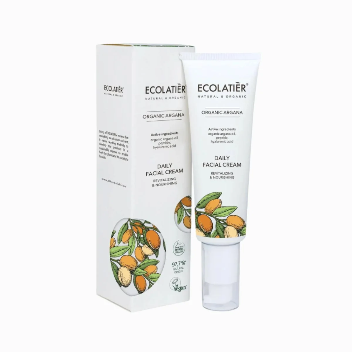 Denný pleťový krém revitalizačný a výživujúci Organic Argana - 50ml - Ecolatier