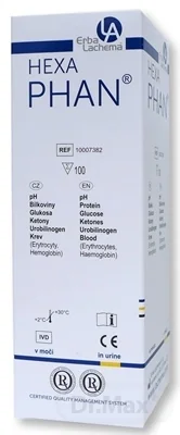 HEXAPHAN 1×100 ks, diagnostické prúžky na moč