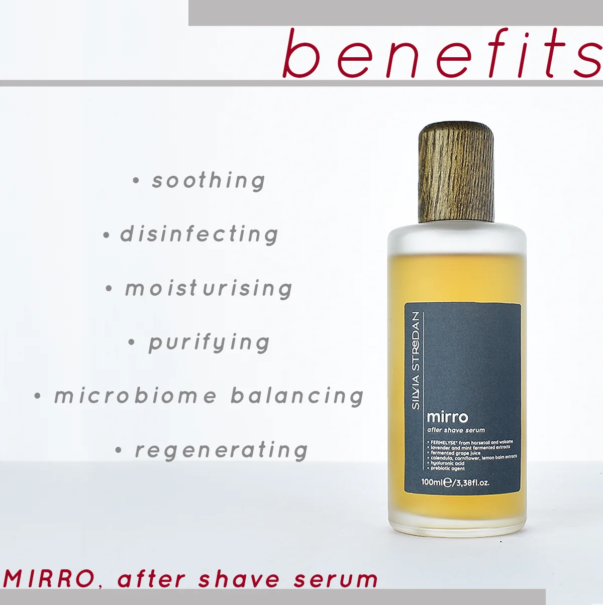 MIRRO, sérum po holení, 100ml - exkluzívna beauty-fermentovaná kozmetika, slovenský výrobok