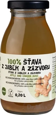 Zdravo 100% ŠŤAVA Z JABĹK A ZÁZVORU 1×200 ml, zmes štiav