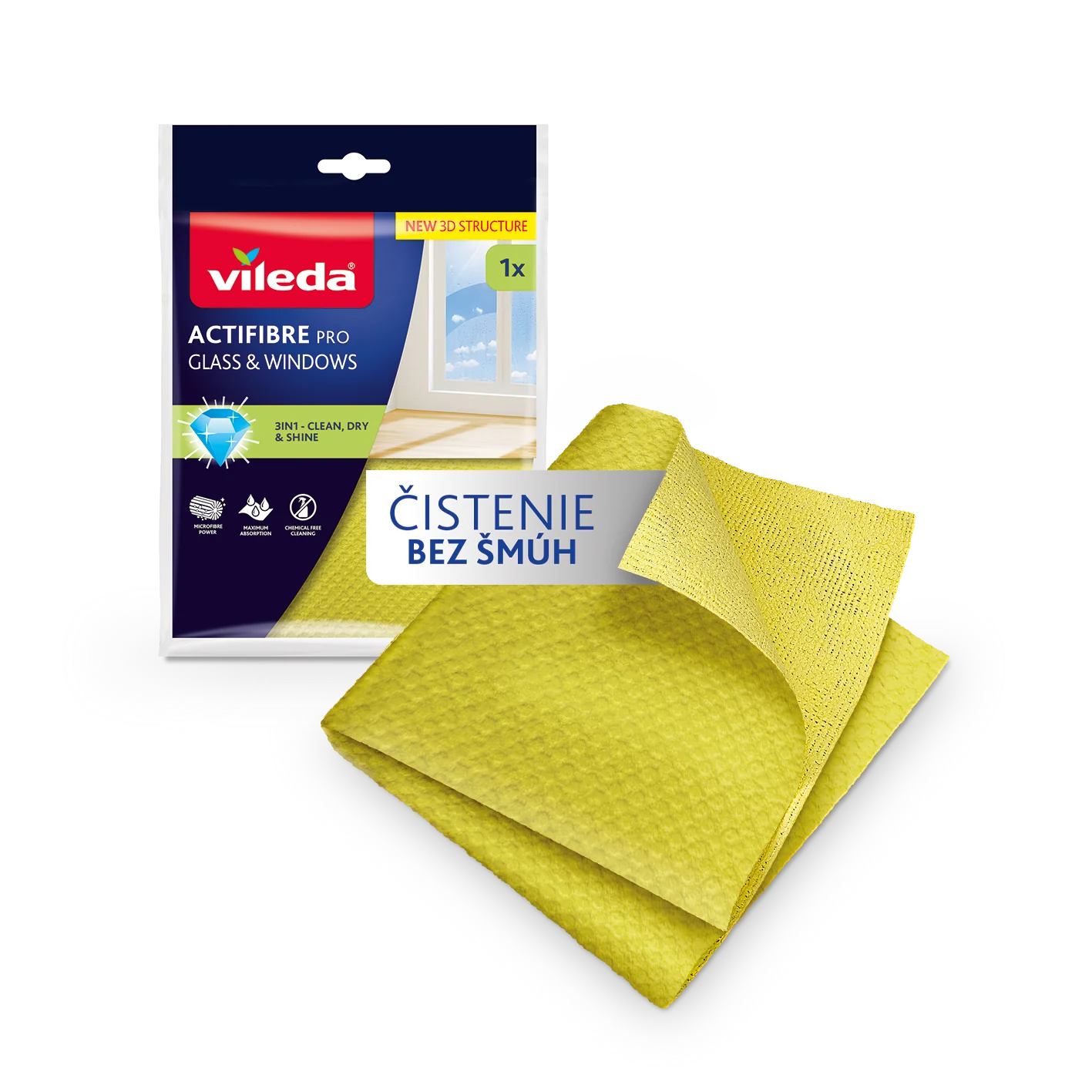 Vileda Actifibre mikrohandrička na okná 1 ks