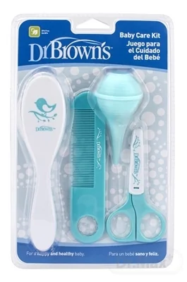 Dr.BROWN´S SADA STAROSTLIVOSTI O BÁBÄTKO 1x1 set, kefa, hrebeň, odsávačka hlienov, nožnice