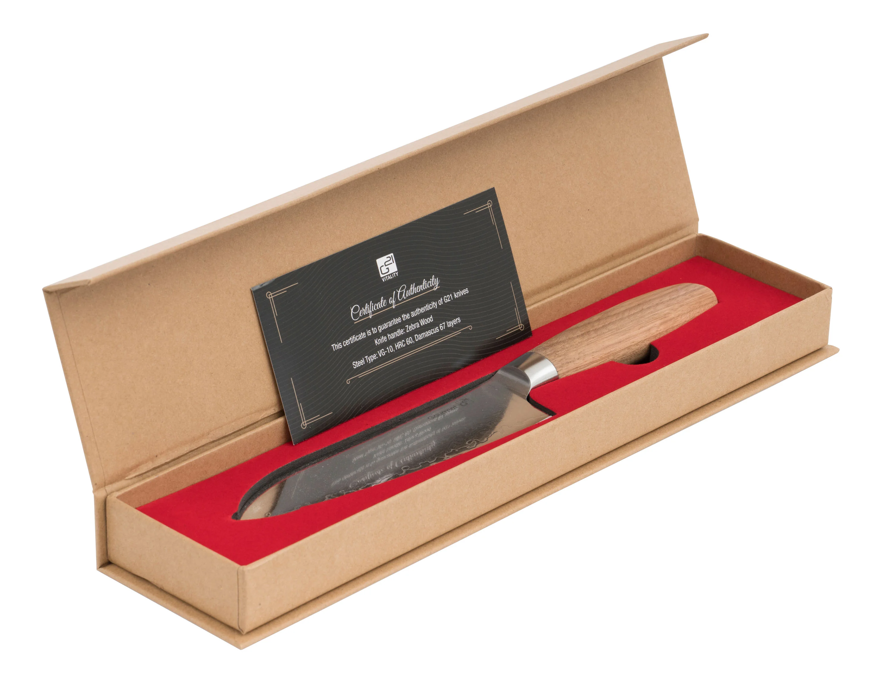 Nôž G21 Gourmet Damascus 17 cm, Santoku, rukoväť zebrawood NB-P2699-SAN