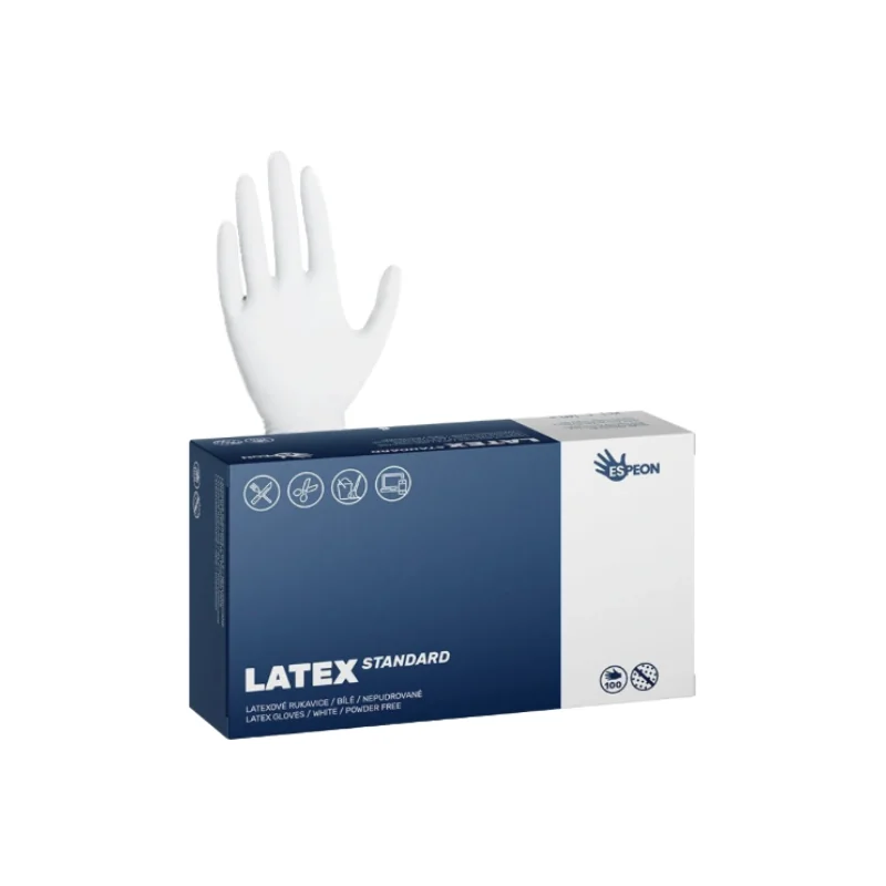 Latexové rukavice LATEX STANDARD 100 ks nepudrované biele - L L