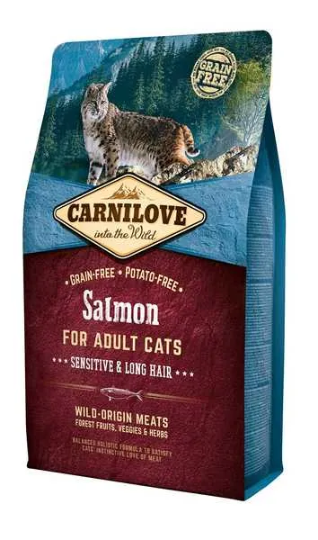 Carnilove Cat Grain Free Salmon Adult Sensitive&Long Hair 