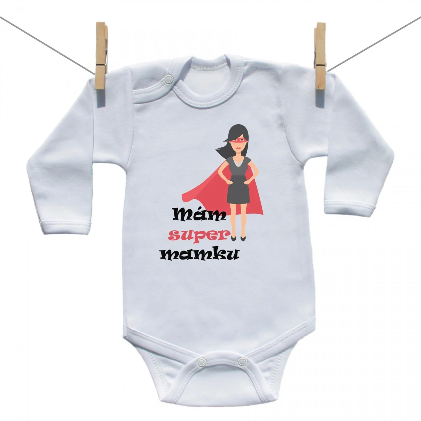 Boodyy Body s dlhým rukávom Mám super mamku Veľkosť: 56