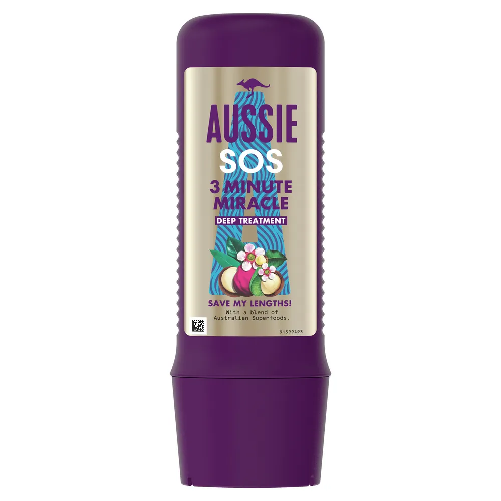 Aussie SOS Save My Lengths! 3 Minute Miracle Hĺbkový Kondicionér | So Zmesou Austrálskych Superživín 1×225ml, kondicionér