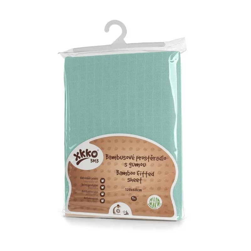 XKKO BMB Plachta s gumou do postieľky 120x60, Mint 1×1 ks