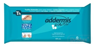 Addermis biActiv Th Vlhčené utierky 1×60 ks, vlhčené utierky