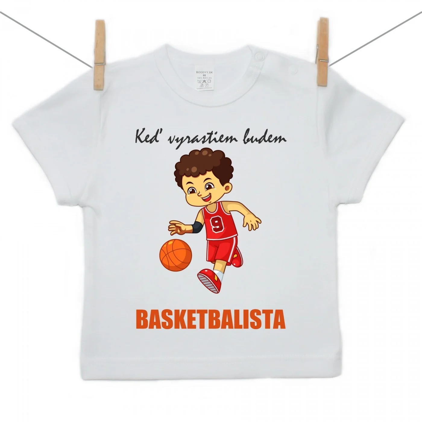Boodyy Tričko s krátkym rukávom Keď vyrastiem budem basketbalista Veľkosť: 92