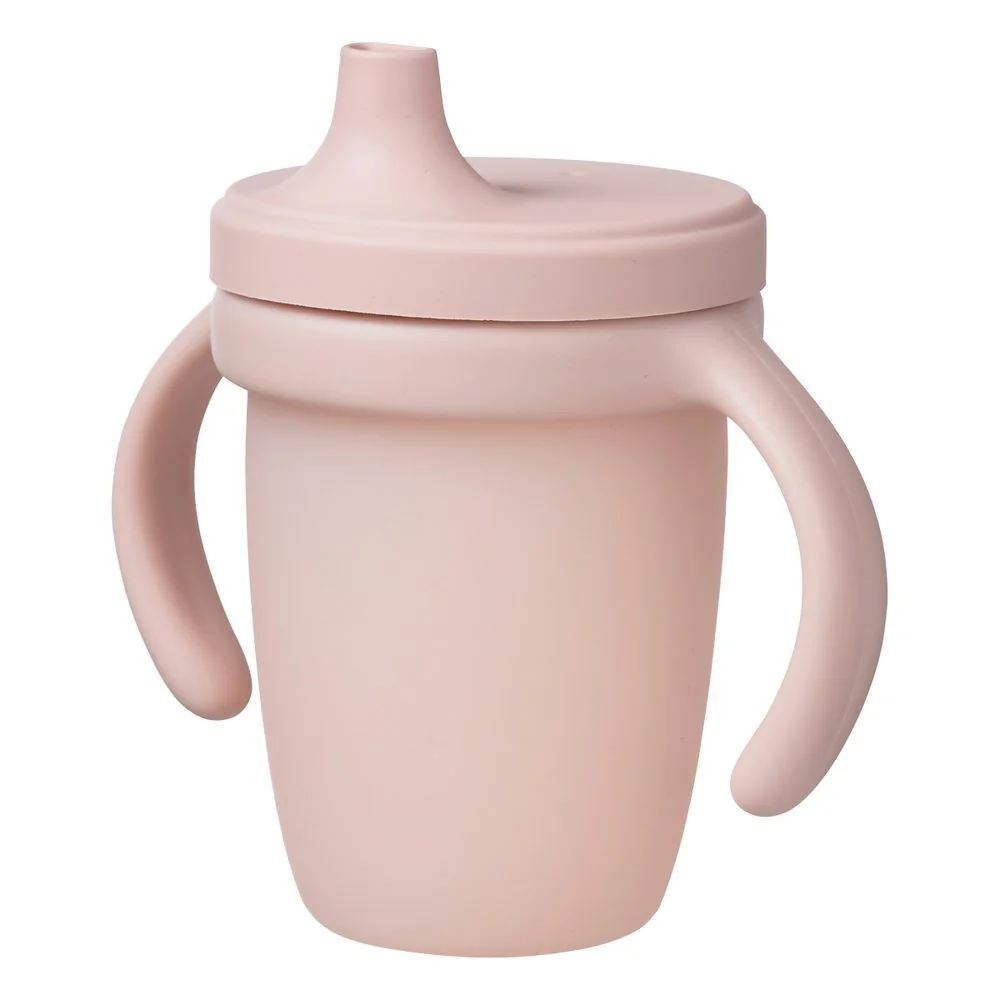 Silikónový hrnček s pítkom 240 ml ružový, silikón, 240 ml