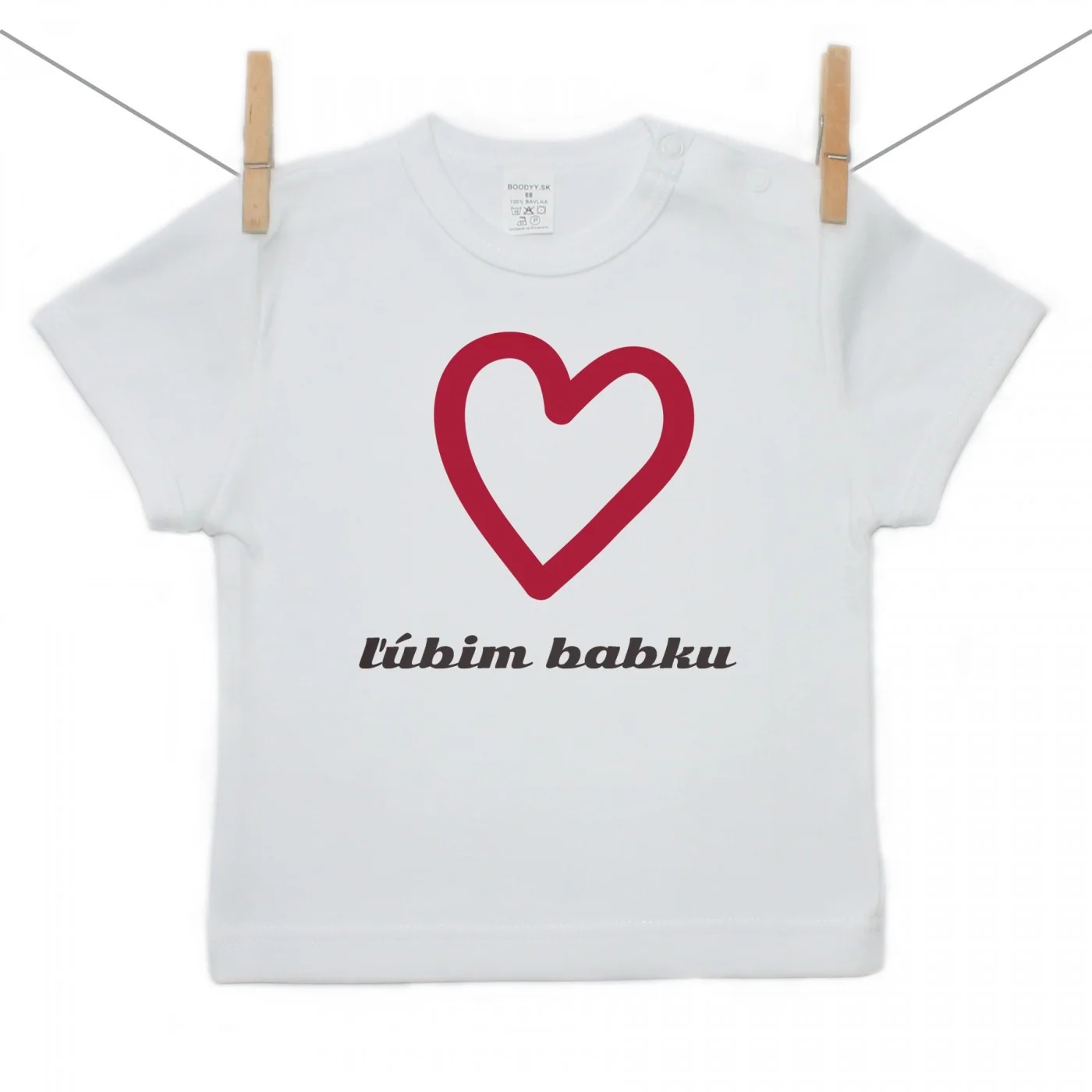 Boodyy Tričko s krátkym rukávom Ľúbim babku Veľkosť: 92