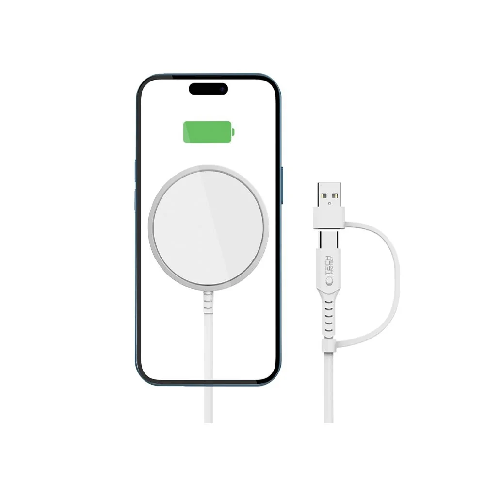 Tech-Protect A44 MagSafe bezdrôtová nabíjačka 15W, biela