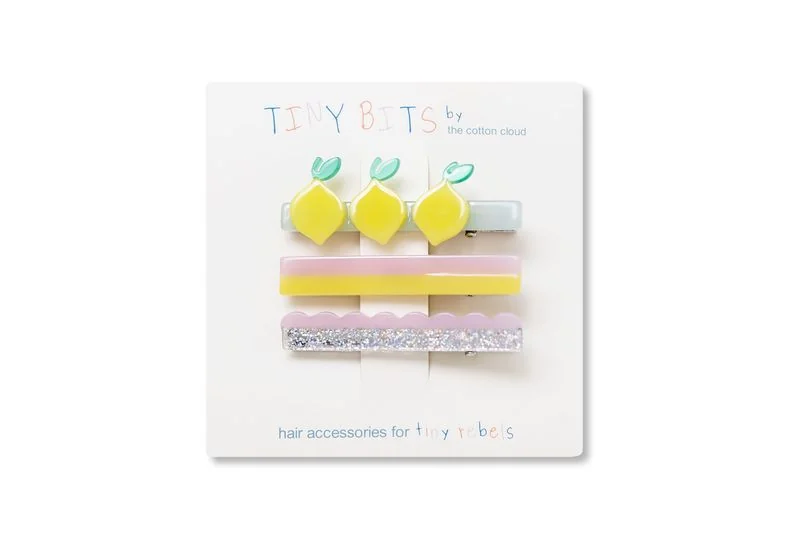 THE COTTON CLOUD Set 3 sponiek do vlasov Lemon 1×3 ks, sponky do vlasov