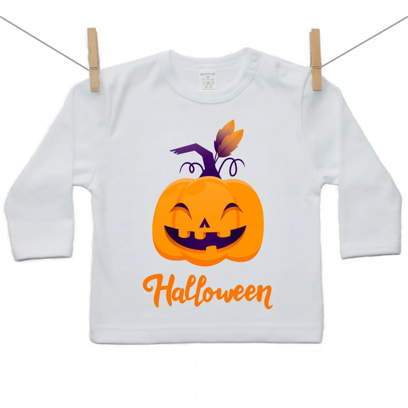 Boodyy Tričko s dlhým rukávom Halloween tekvica Veľkosť: 128
