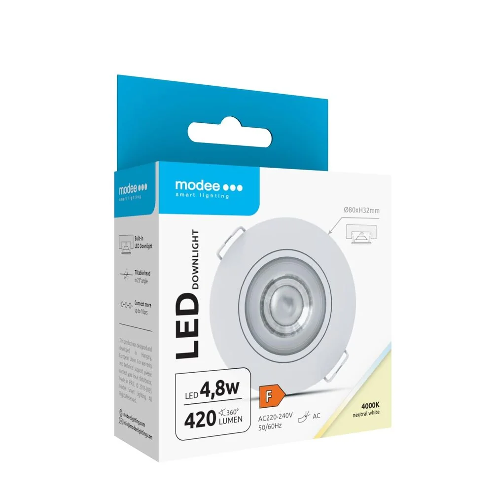 Modee LED bodové svetlo podhľadové 4,8W biele 420 lumenov